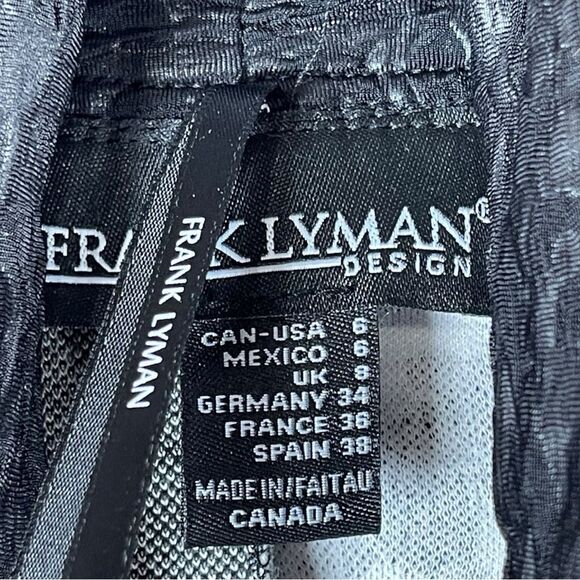 Frank Lyman Design Black Leopard Jacquard Mixed Media Cardigan Sweater Size 6 - Picture 3 of 6